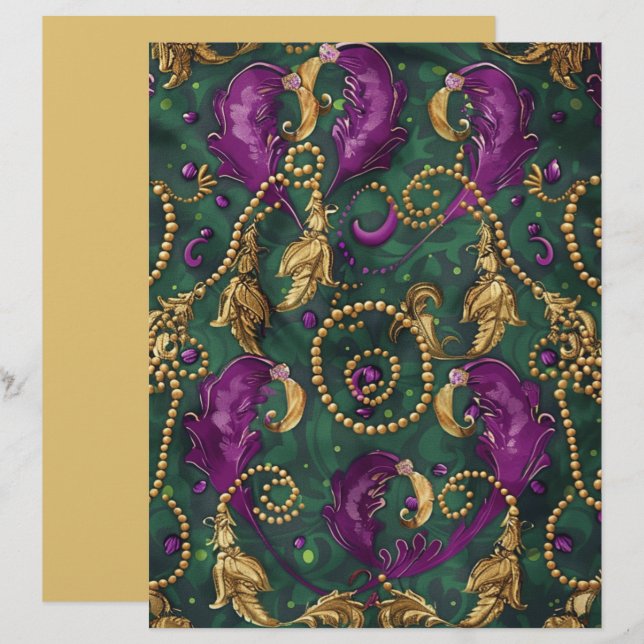 Papelão Festivo da Miçanga Mardi Gras (Frente/Verso)