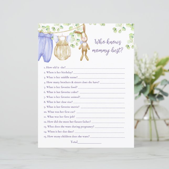 Papelão "Quem conhece melhor a mamãe?" (Em pé/Frente)