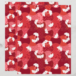 Papelão vermelho-cinzento do padrão Kimono japonês