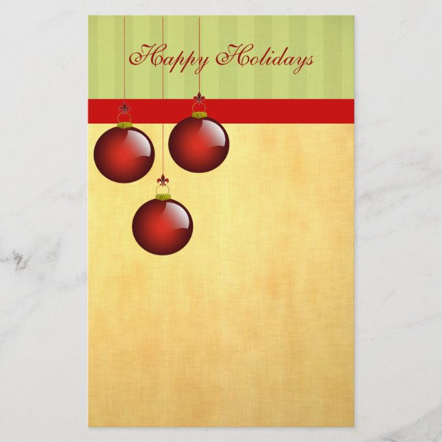 Papelaria 3 Ornamentos vermelhos (Frente)