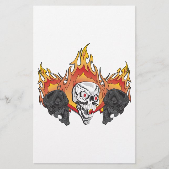 Papelaria 3cópia de crânios flamejantes (Frente)