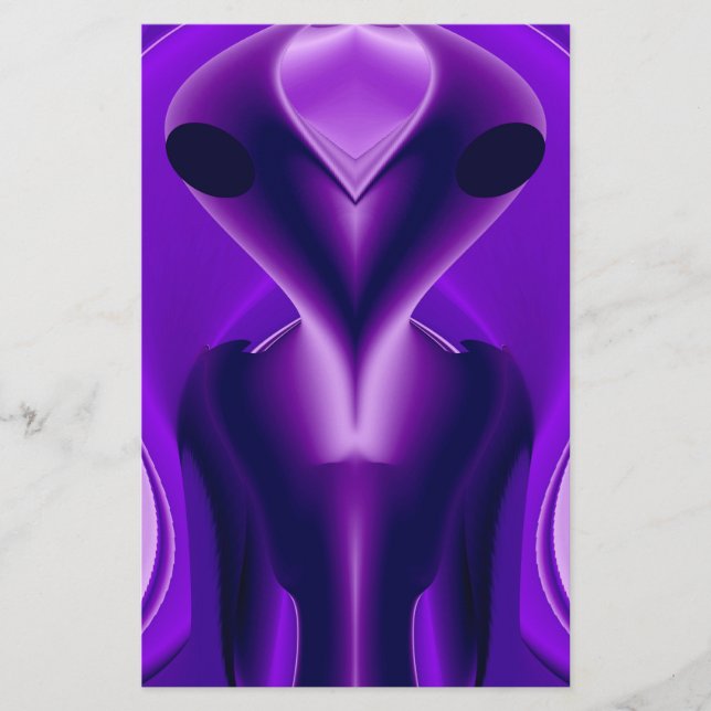 Papelaria 3D Sonhos Roxos Arco-Íris, Alienígena (Frente)