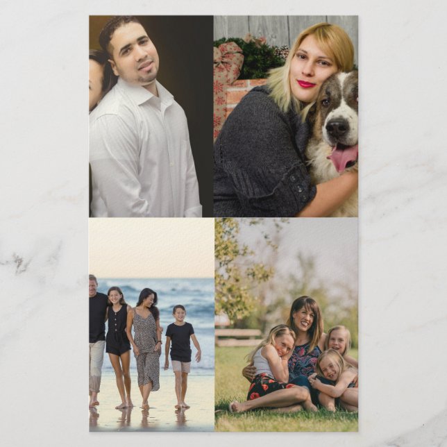 Papelaria  4 Family Photo Collage Custom (Frente)