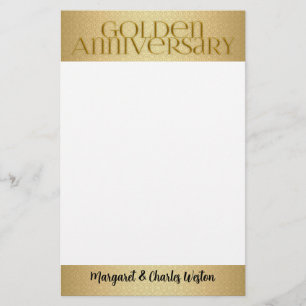 Papelaria 50th Costume de Annivsersary do casamento dourado