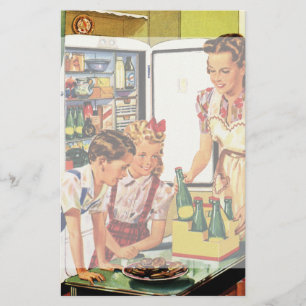 Papelaria A família do vintage no pai da mamã da cozinha