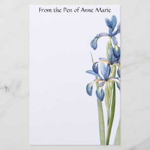 Papelaria A íris azul botânica floresce artigos de papelar