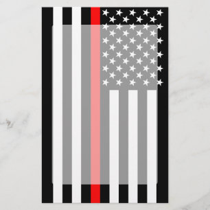 Papelaria A linha vermelha fina simbólica bandeira american