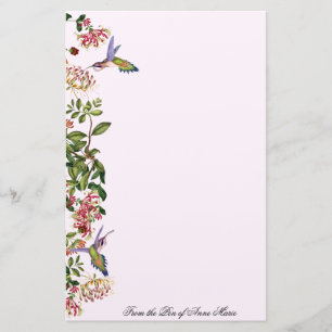 Papelaria A madressilva dos pássaros do colibri floresce