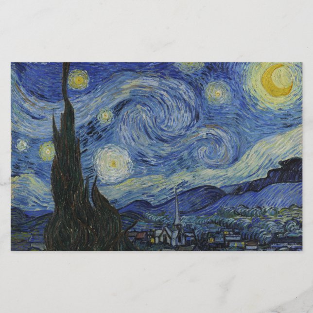 Papelaria A noite estrelado Vincent van Gogh 1889 (Frente)