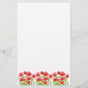 Papelaria A papoila de jardim vermelha floresce artigos de