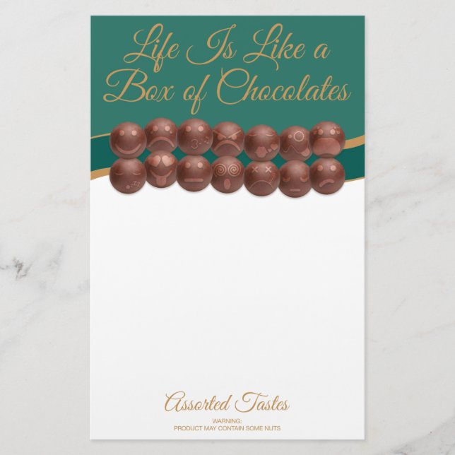 Papelaria A Vida é Como uma Caixa de Chocolates (Frente)
