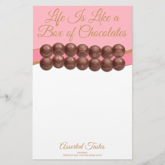 Papelaria A Vida é Como uma Caixa de Chocolates (Frente)