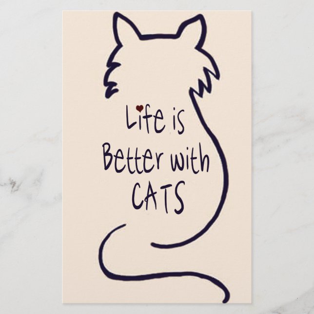 Papelaria A vida é melhor com gatos (Frente)