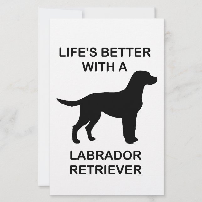 Papelaria A vida é melhor com um labrador que nunca mais (Frente)