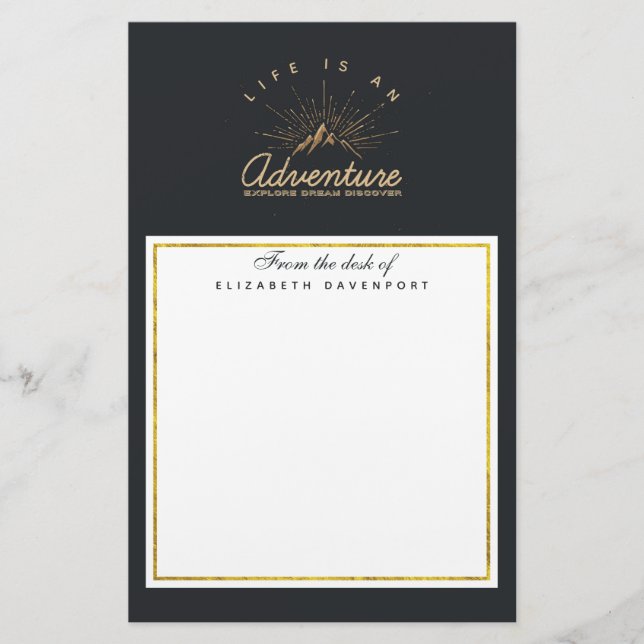 Papelaria A vida é uma descoberta de sonho do Adventure Expl (Frente)