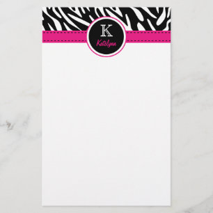 Papelaria A zebra na moda listra o papel de carta