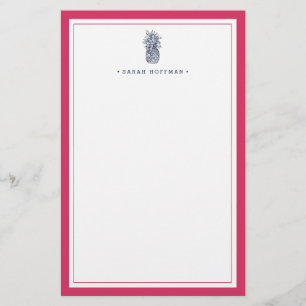 Papelaria Abacaxi   Rosa & Marinho Personalizado