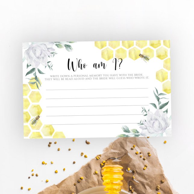 Papelaria Abelhas de aquarela floral Quem sou eu jogo de chá (Criador carregado)