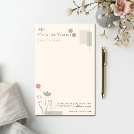 Papelaria Abstract Pastel Design: Modern Florals & Geometry