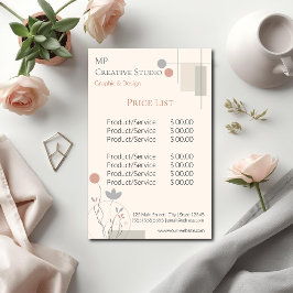 Papelaria Abstract Pastel Design: Modern Florals & Geometry