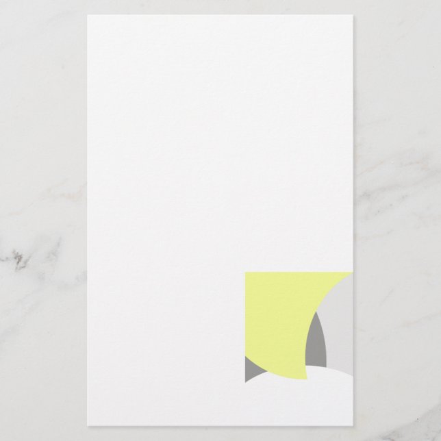 Papelaria Abstrato Art Yellow Cinza White (Frente)