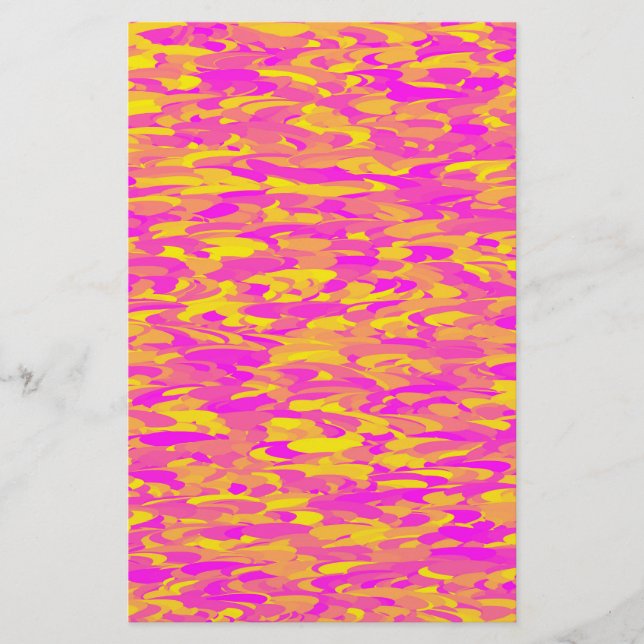 Papelaria Abstrato cor-de-rosa amarelo-amarelo (Frente)