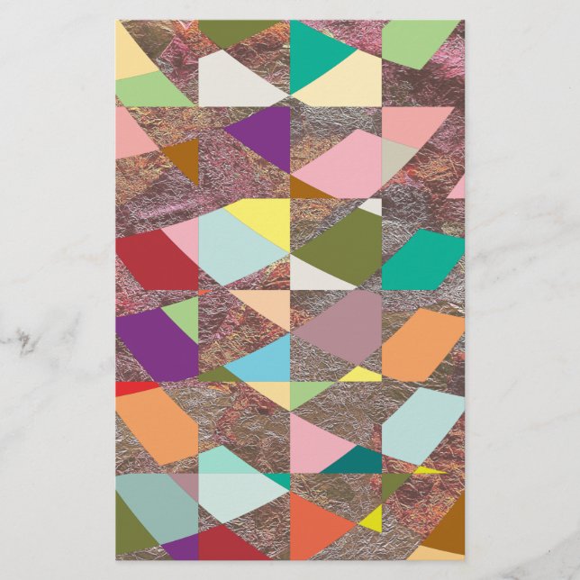 Papelaria Abstrato Cores Brilhante (Frente)