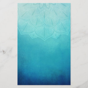 Papelaria Abstrato de Mandala Azul bonito