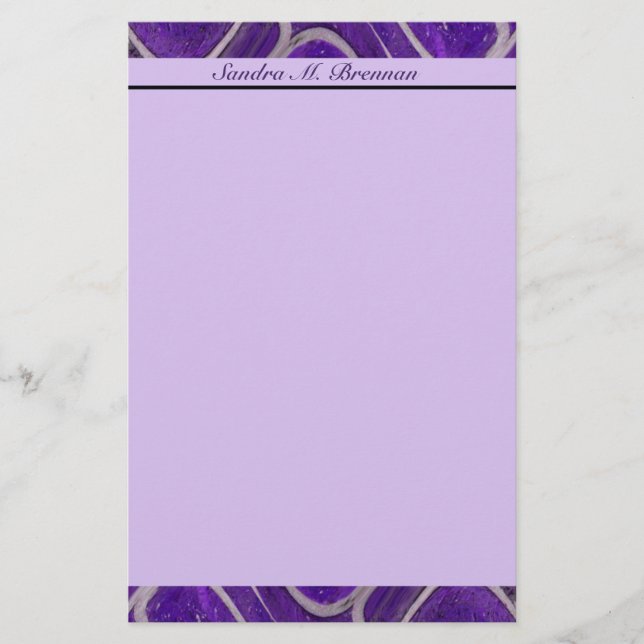 Papelaria abstrato do roxo (Frente)
