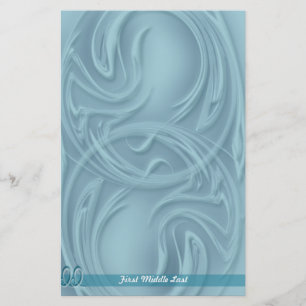 Papelaria Abstrato elegante desliza sobre o azul personaliza