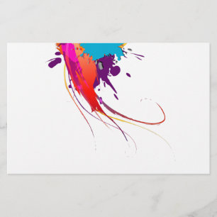 Papelaria Abstrato Exotic Butterfly Paint Splatters