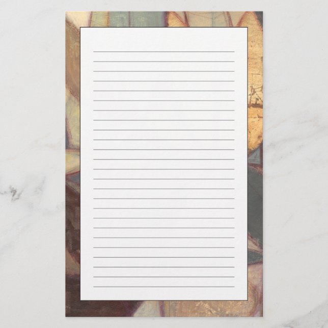 Papelaria Abstrato Floral Leaf Painting de Norman Wyatt (Frente)