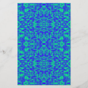 Papelaria Abstrato Fractal Em Azul E Verde