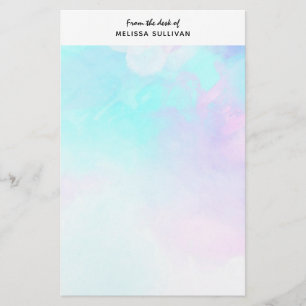 Papelaria Abstrato moderno Pastel Blue & Purple Watercolor