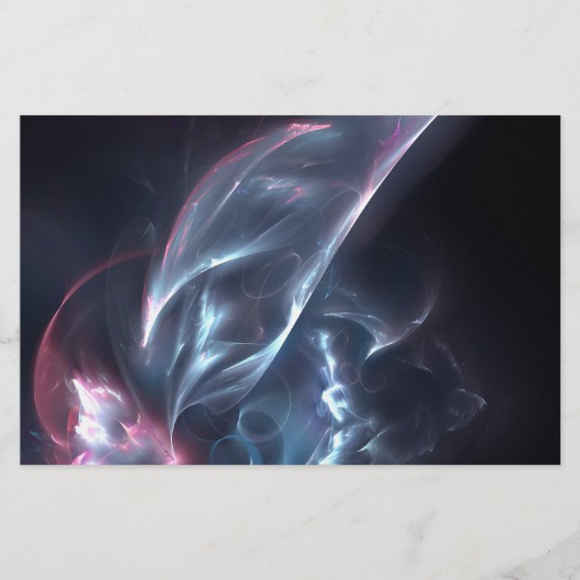 Papelaria Abstrato Nebula Azul e Púrpura (Frente)