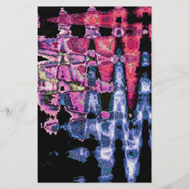 Papelaria Achempong Modern Synthwave: Rosa Azul Abstrato   (Frente)
