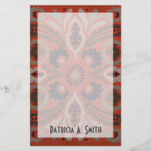 Papelaria Adicionar Seu Nome  Cinnabar Suzani II
