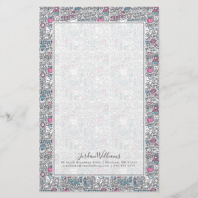 Papelaria Adicione seu teste padrão | dental conhecido dos (Frente)