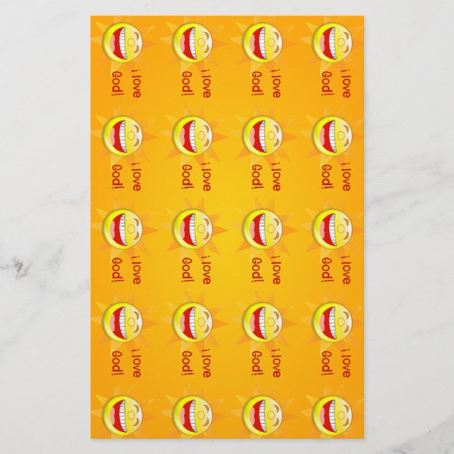 Papelaria Adoro a carta de Deus Sun (Frente)