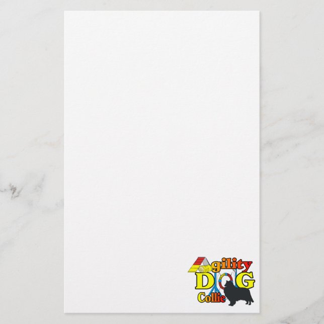 Papelaria Agilidade de Collie Rough (Frente)