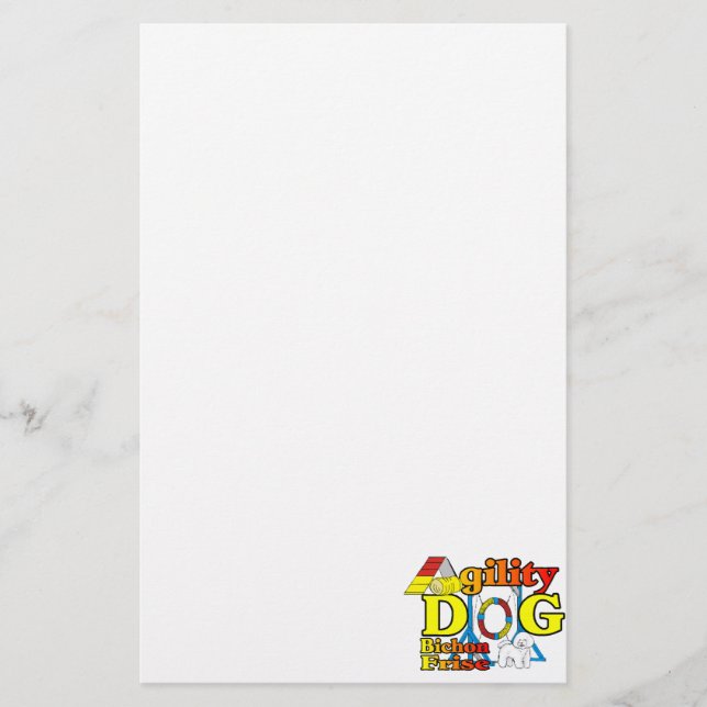 Papelaria Agilidade do Bichon Frise (Frente)