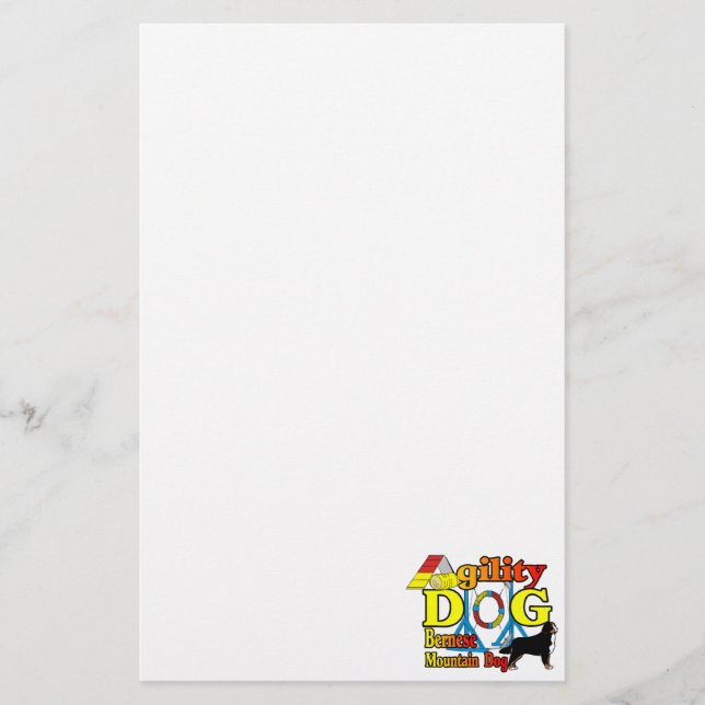 Papelaria Agilidade dos Cachorros de Montanha Bernese (Frente)