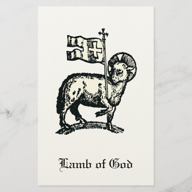 Papelaria Agnus Dei O Cordeiro Pascal de Deus Arte Refinada  (Frente)