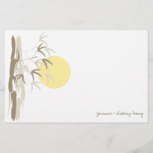 Papelaria Agradecimento de Casamento Asiático Bamboo Zen Ama