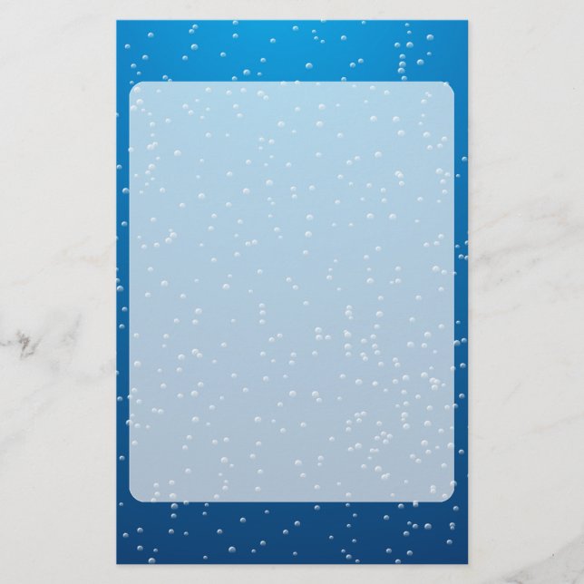 Papelaria Água Azul Profunda e Bolhas de Mini (Frente)