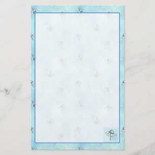Papelaria Aguarela do azul da flor das ervas da camomila