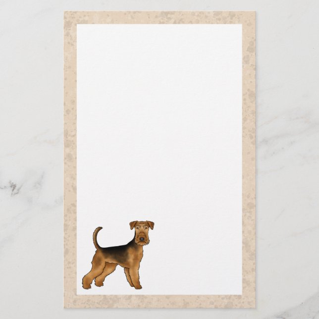 Papelaria Airedale Terrier Cute Cartoon Dog Bingley Terrier (Frente)