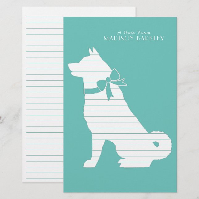 Papelaria Akita Dog Puppy (Frente/Verso)