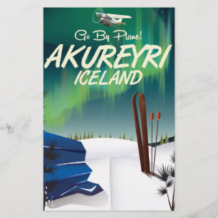 Papelaria Akureyri poster de viagens da Islândia