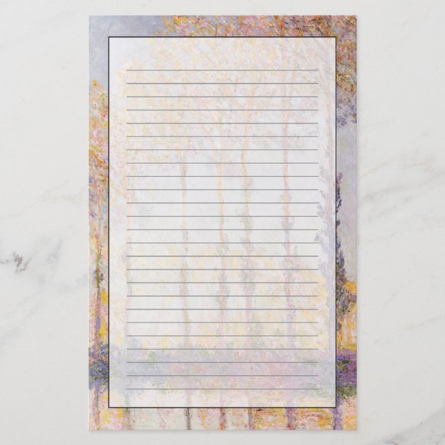 Papelaria Álamos de Claude Monet | nos bancos do Epte (Frente)